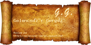 Gelencsér Gergő névjegykártya